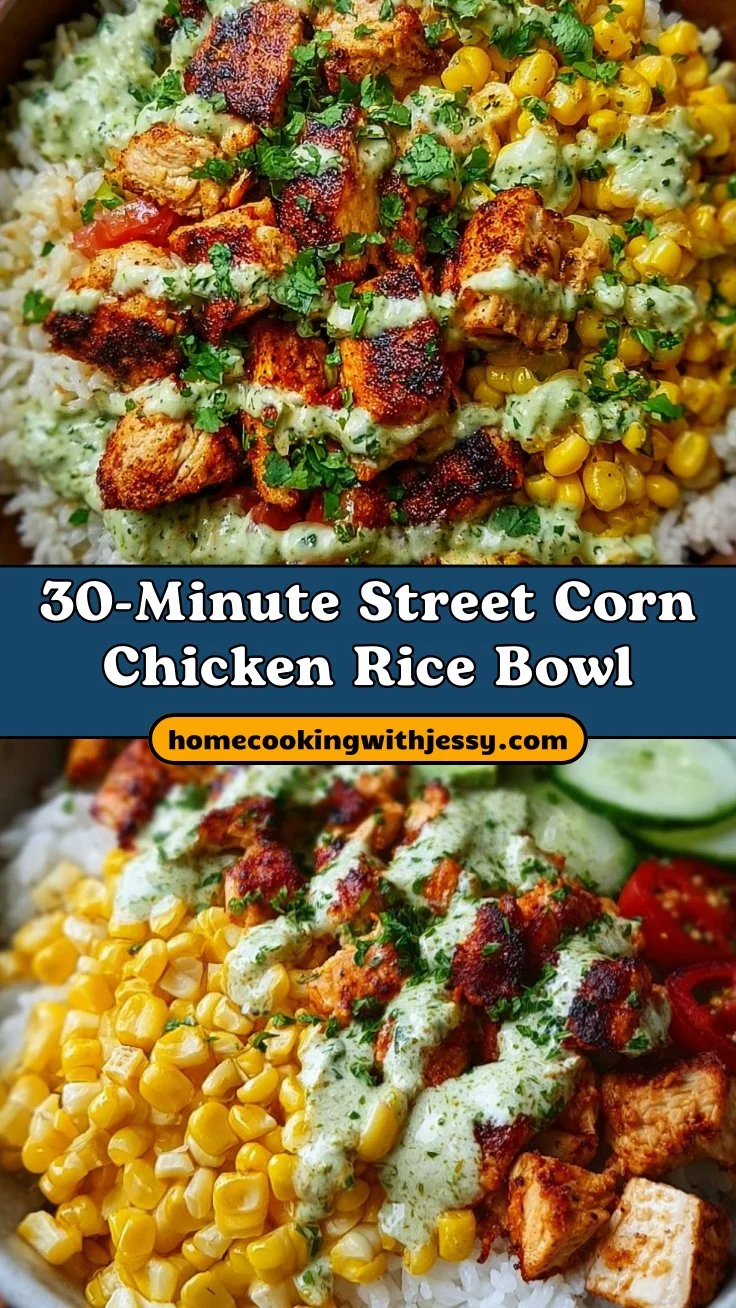 30-Minute Street Corn Chicken Rice Bowl