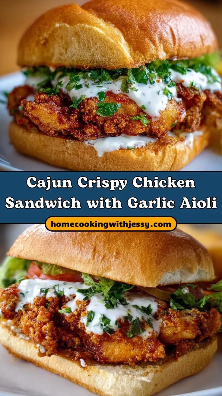 Cajun Crispy Chicken Sandwich with Garlic Aioli: Irresistibly Juicy! 2 Cajun Crispy Chicken Sandwich with Garlic Aioli: Irresistibly Juicy!