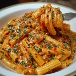Creamy Tomato Garlic Pasta 3 Creamy tomato garlic pasta served in a bowl with fresh herbs.