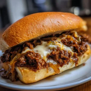 Gordon Ramsay Philly Cheesesteak Sloppy Joes (Ava-Style) 3 Gordon Ramsay's Philly Cheesesteak Sloppy Joes served on a plate