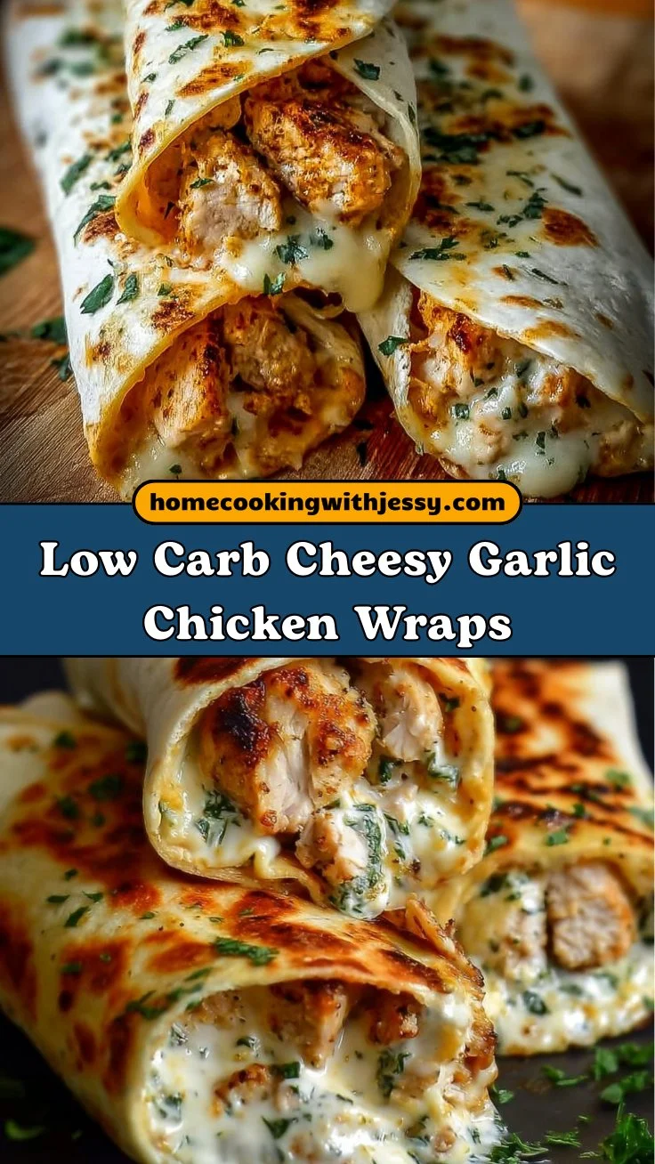 Low Carb Cheesy Garlic Chicken Wraps 2 Low Carb Cheesy Garlic Chicken Wraps