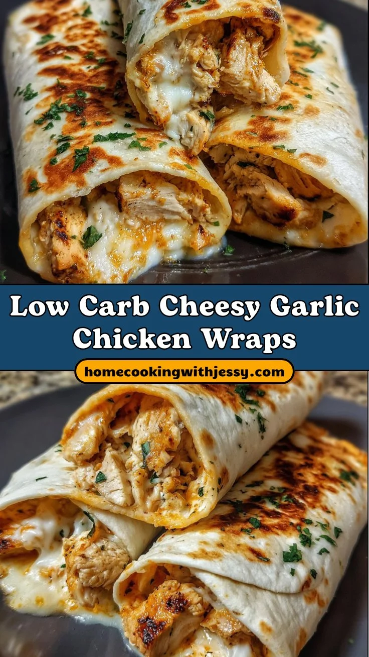 Low Carb Cheesy Garlic Chicken Wraps 2 Low Carb Cheesy Garlic Chicken Wraps
