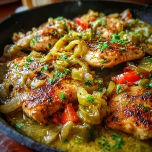 Pepperoncini Chicken Skillet on a plate, showcasing vibrant colors and flavors