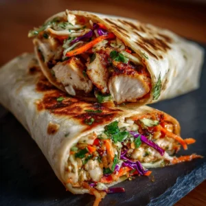 Thai Chicken Wrap with Crunchy Asian Slaw 3 Thai Chicken Wrap with Crunchy Asian Slaw - Fresh and Flavorful Meal