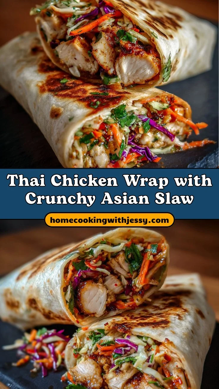 Thai Chicken Wrap with Crunchy Asian Slaw 2 Thai Chicken Wrap with Crunchy Asian Slaw