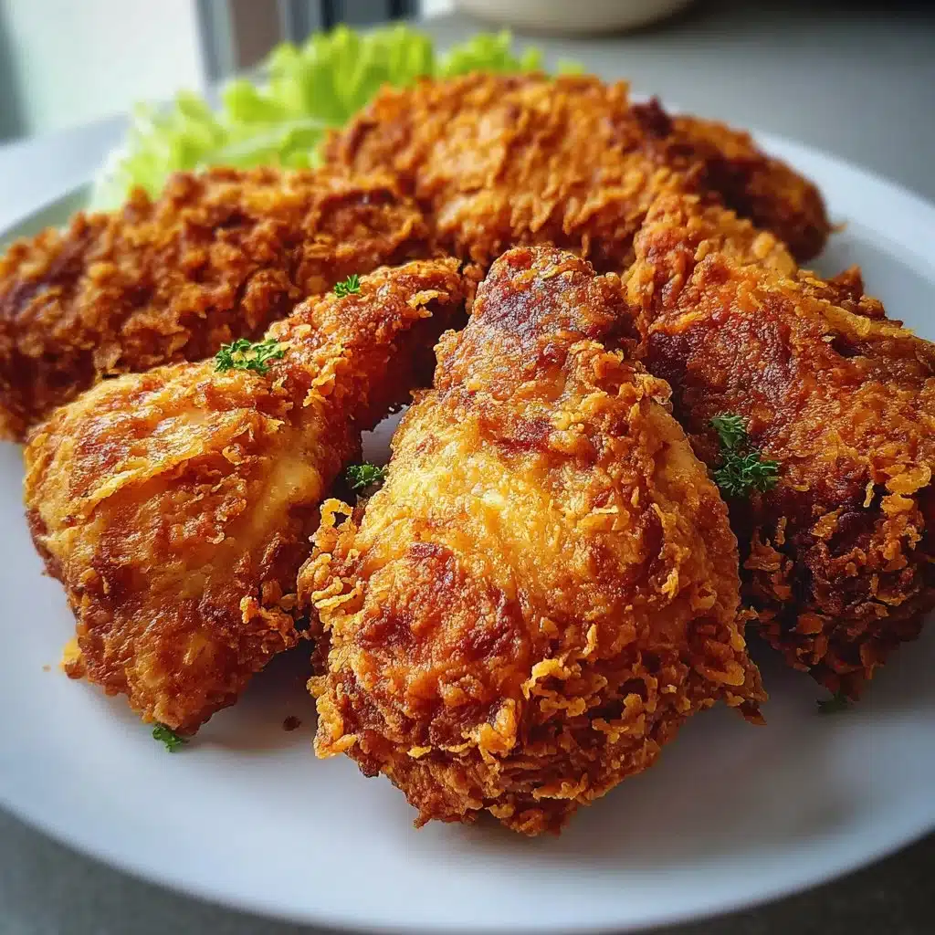 Crispy air fryer fried chicken served on a plate with dipping sauce