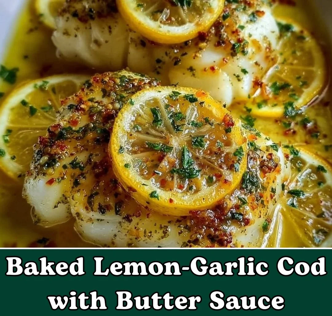 Baked Lemon-Garlic Cod with Butter Sauce 2 Baked Lemon-Garlic Cod with Butter Sauce