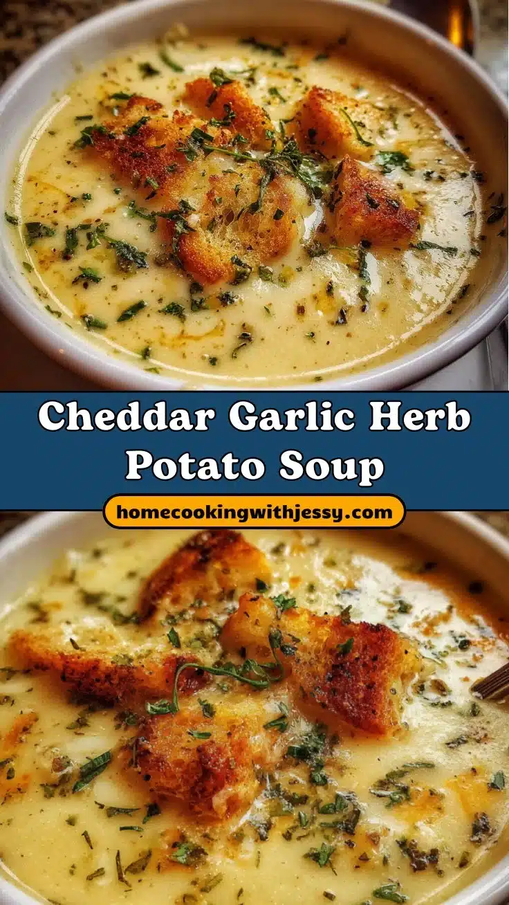 Cheddar Garlic Herb Potato Soup