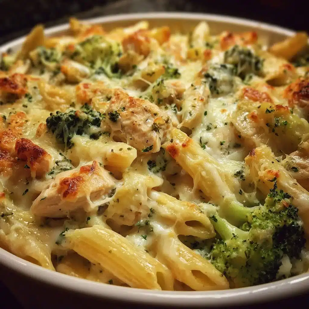 Creamy Chicken Alfredo Bake with Broccoli for a comforting dinner dish