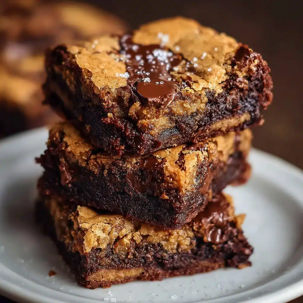 Delicious chocolate chip cookie brownie bars on a plate