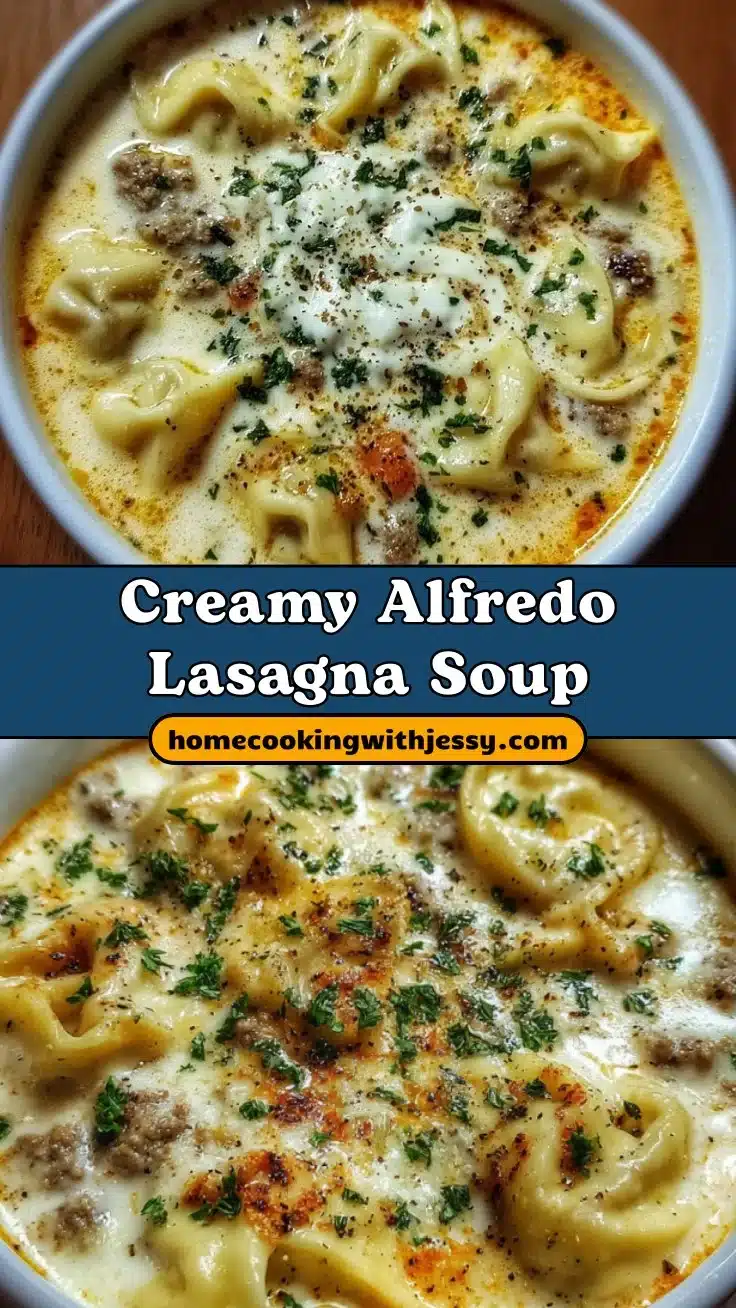 Creamy Alfredo Lasagna Soup