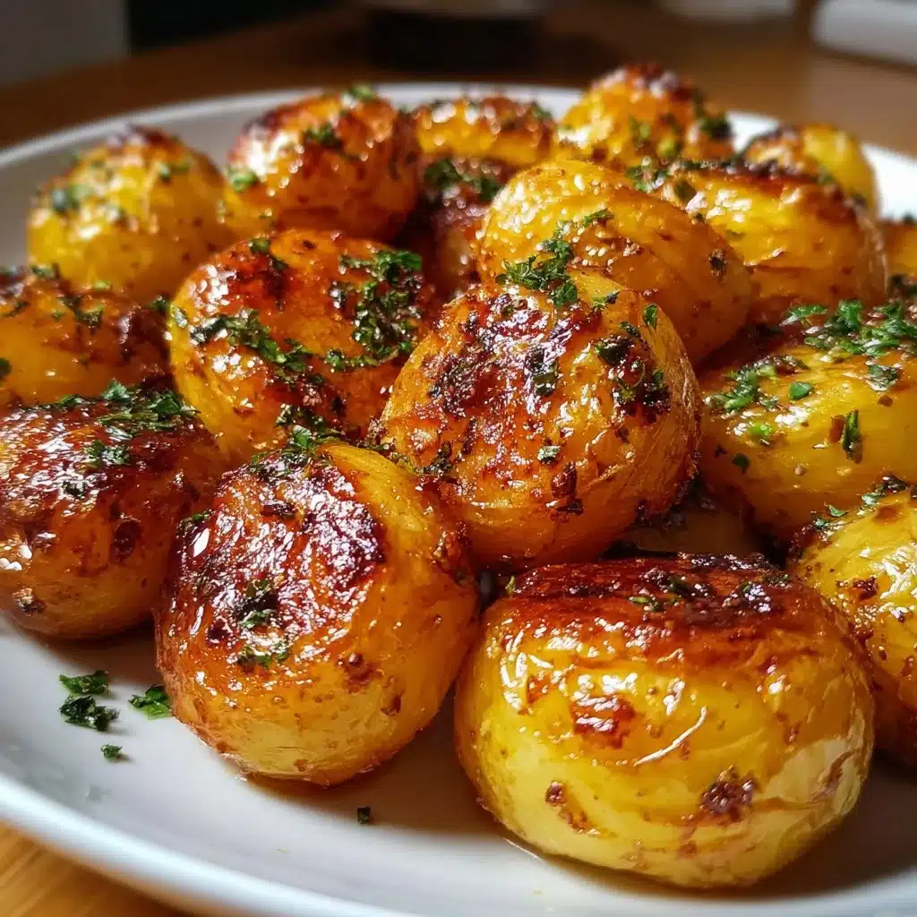 Crispy oven-roasted baby potatoes on a baking sheet