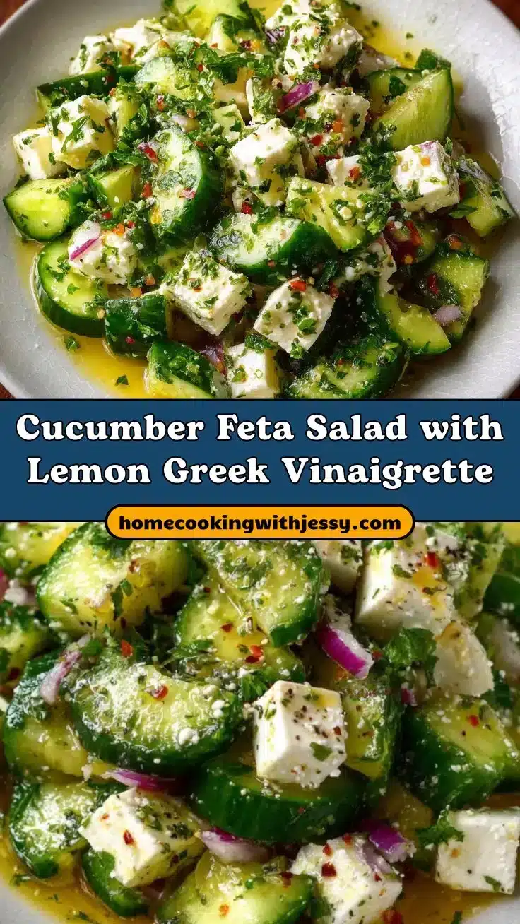 Cucumber Feta Salad with Lemon Greek Vinaigrette