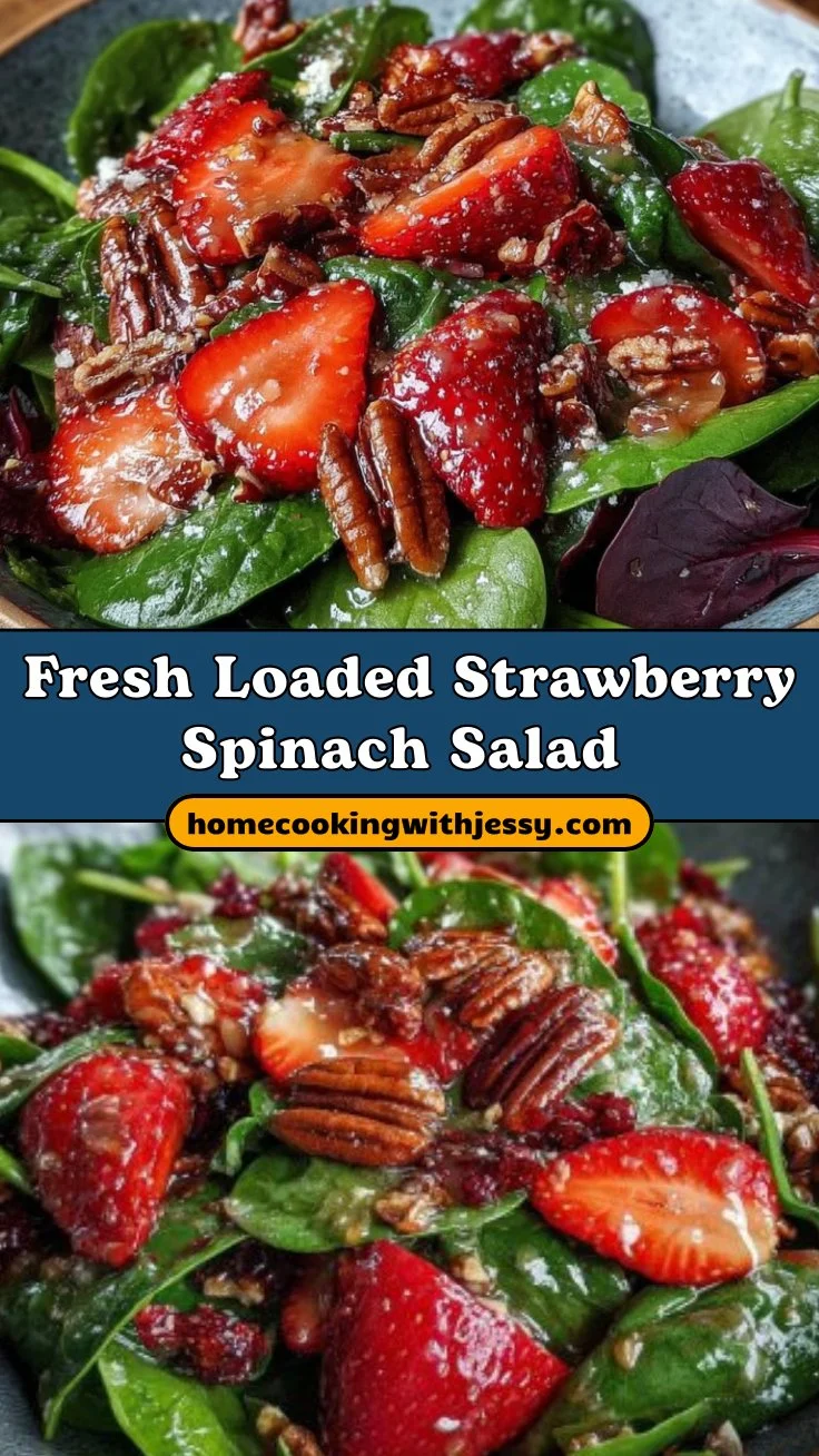 Fresh Loaded Strawberry Spinach Salad with Caramelized Pecans