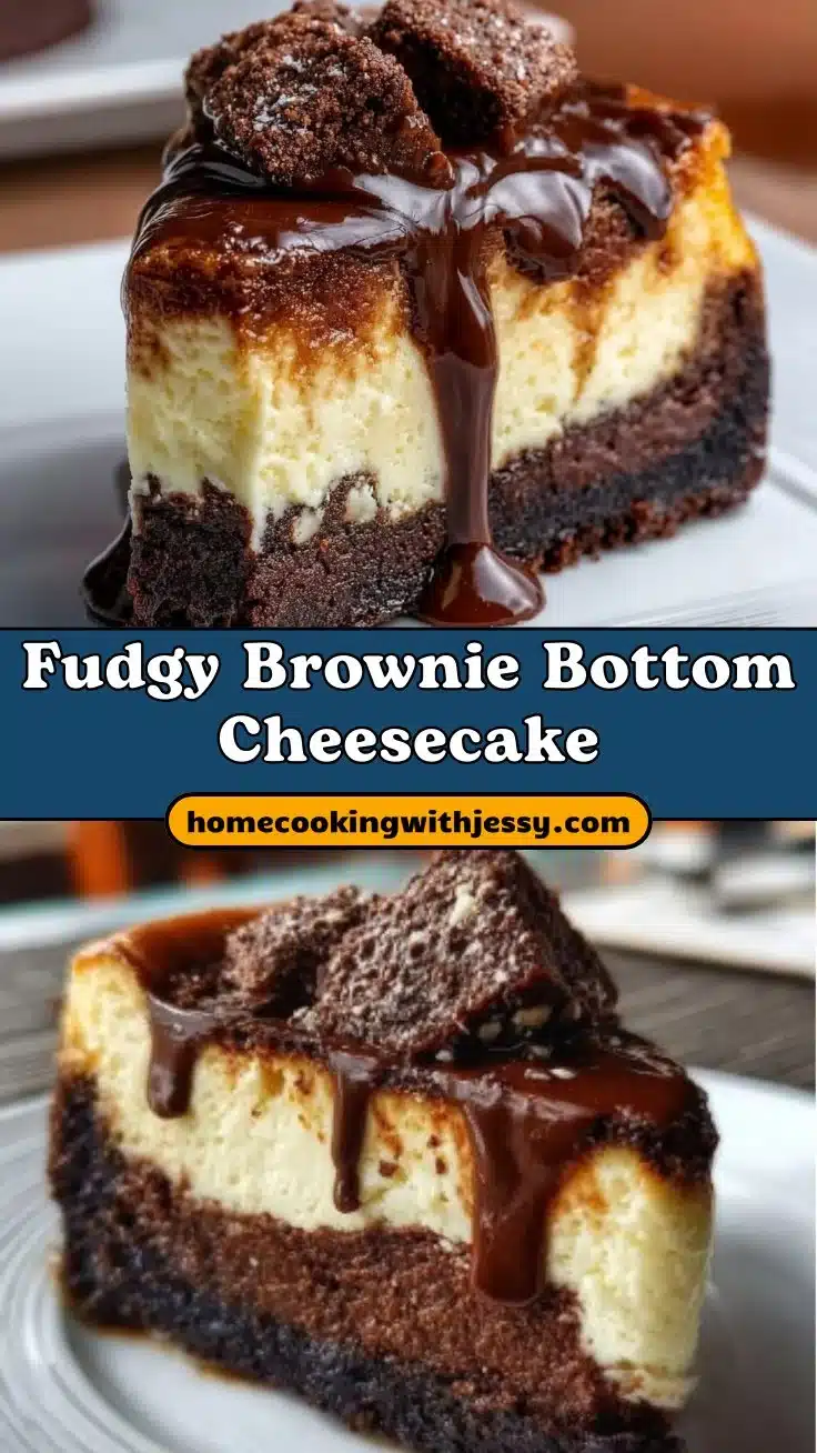 Fudgy Brownie Bottom Cheesecake
