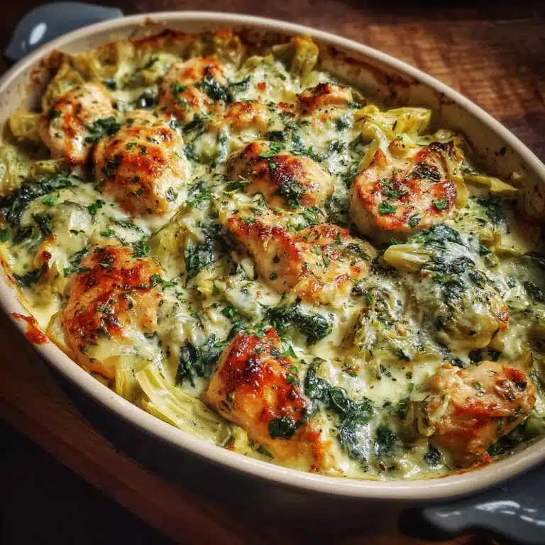 High-Protein Spinach and Artichoke Chicken Casserole