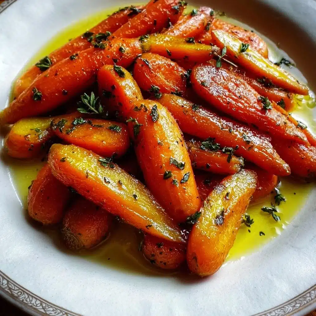 Delicious honey butter glazed carrots served as a colorful side dish