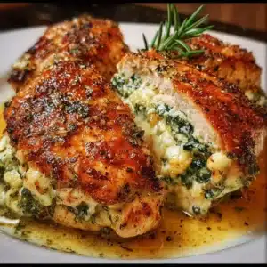 Delicious Ruth’s Chris stuffed chicken ready to serve, showcasing a flavorful recipe.