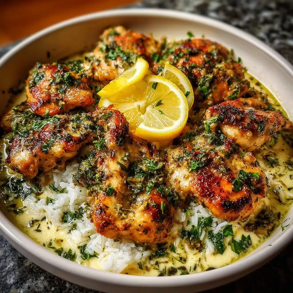 Delicious Lebanese Lemon Garlic Chicken served on a plate with herbs