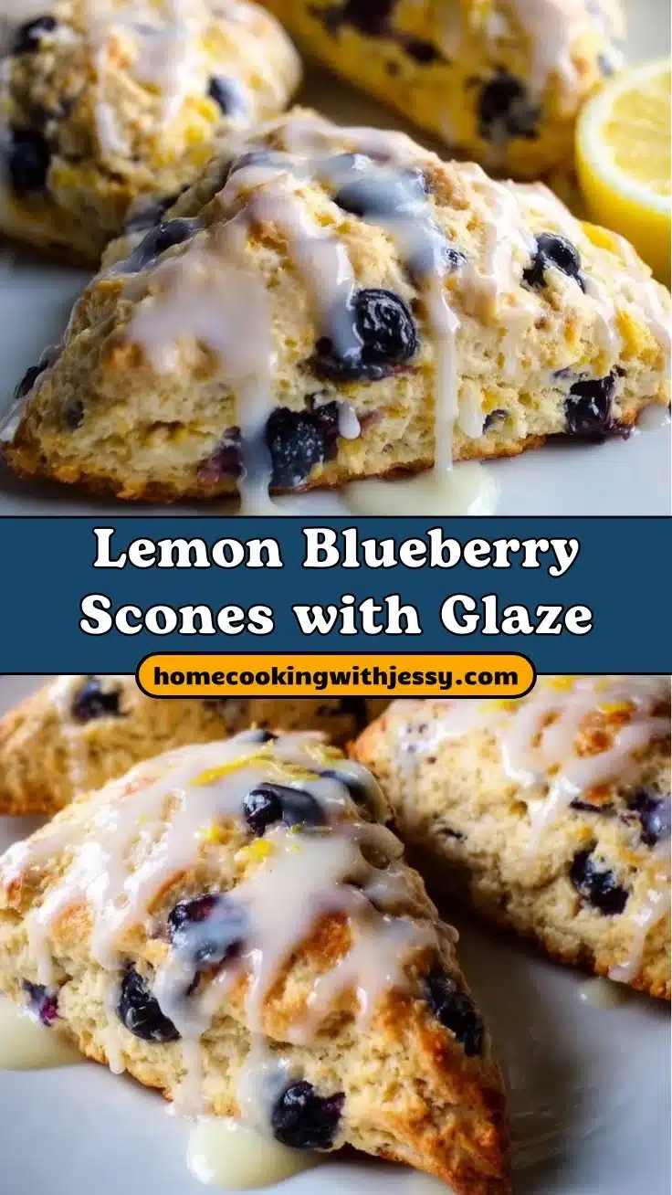 Lemon Blueberry Scones with Glaze