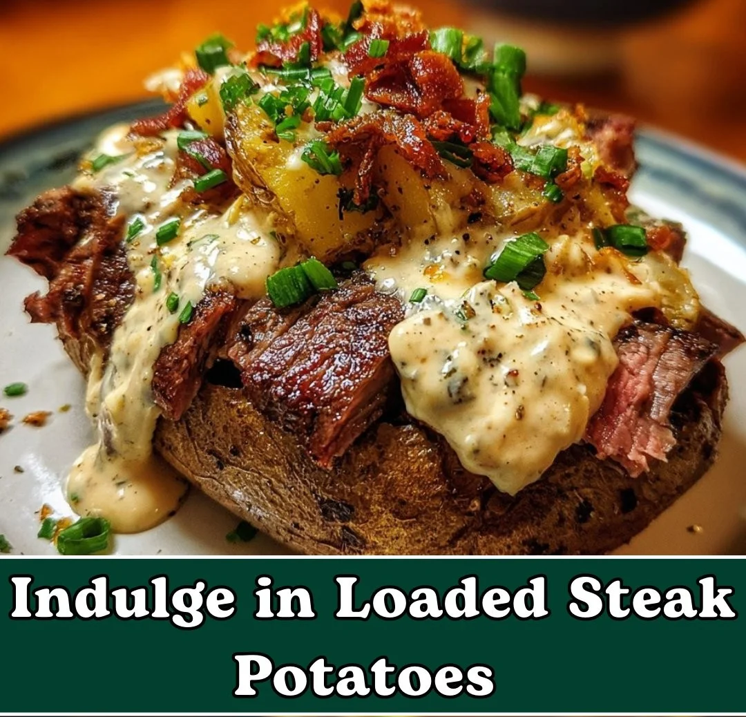 Loaded Steak Potatoes with Savory Cream Sauce 2 Loaded Steak Potatoes with Savory Cream Sauce