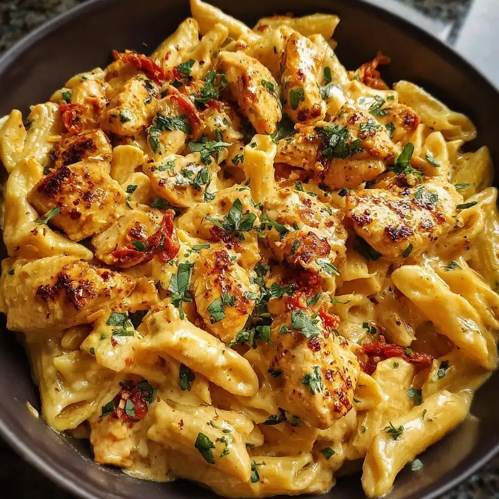 Delicious Marry Me Chicken Pasta with creamy sauce and herbs for a delightful meal