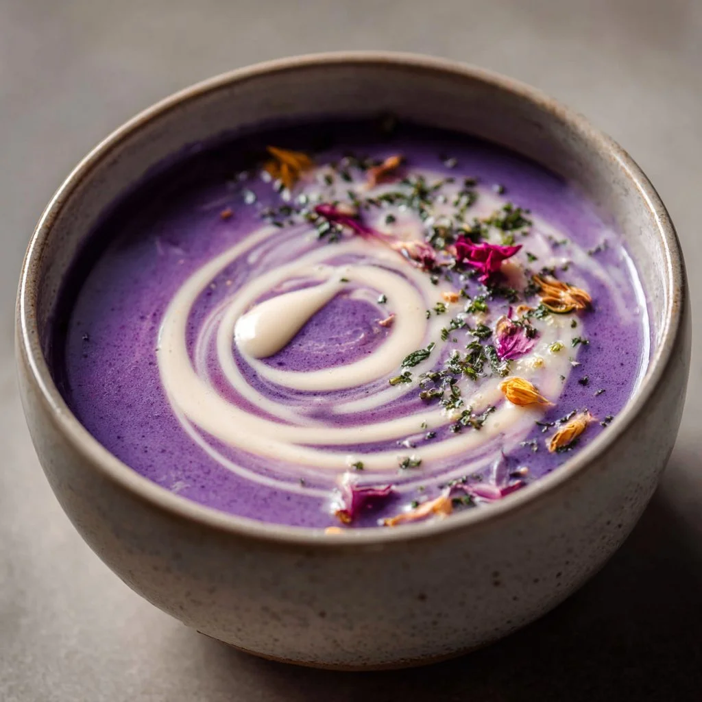 A bowl of mystical witch soup, perfect for cozy nights and magical dinners.