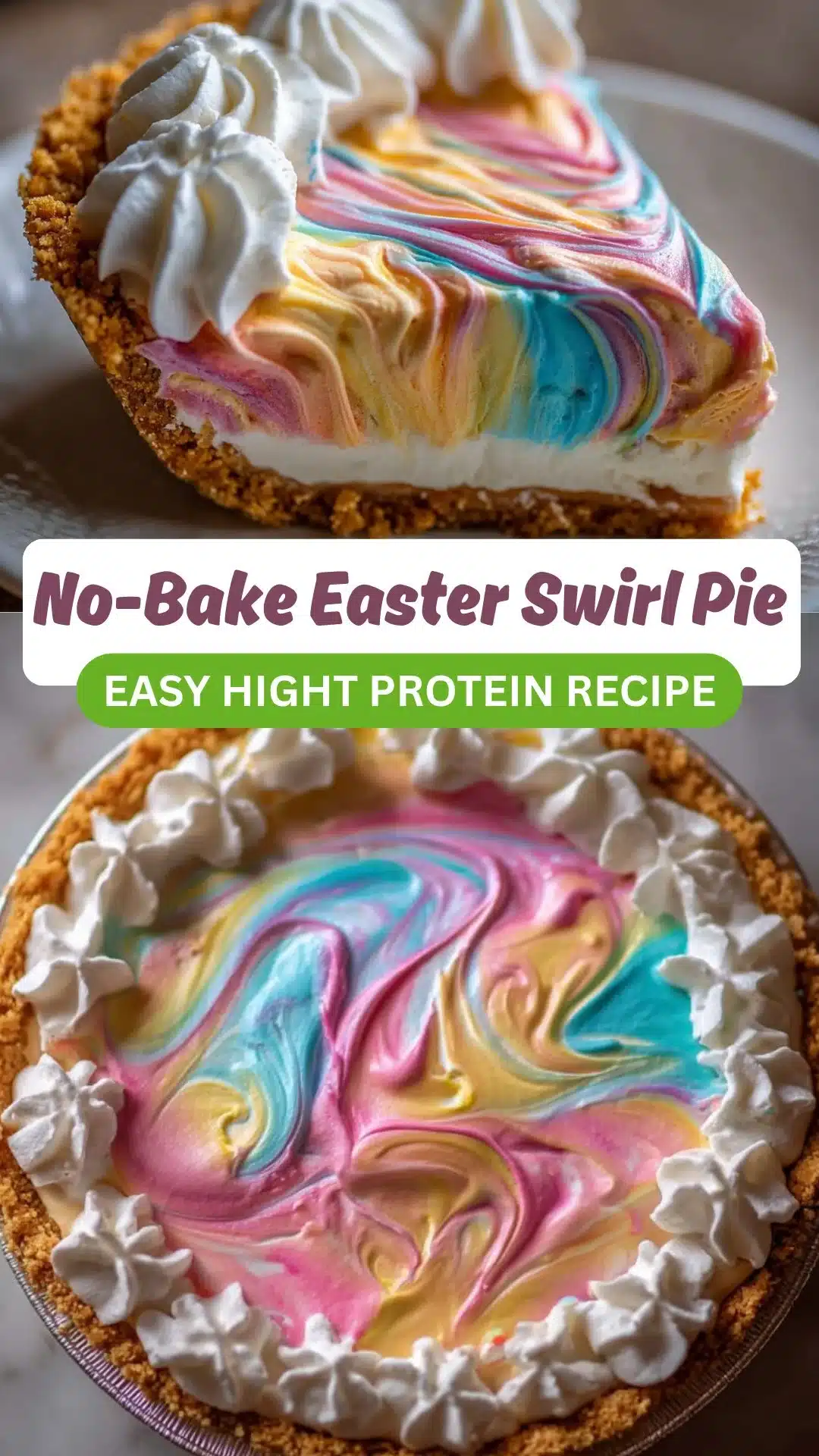 No-Bake Easter Swirl Pie