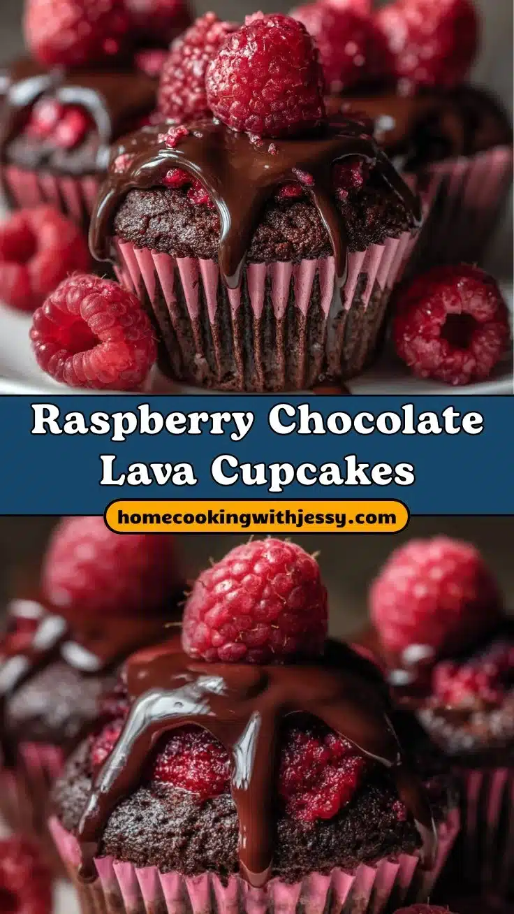 Raspberry Chocolate Lava Cupcakes