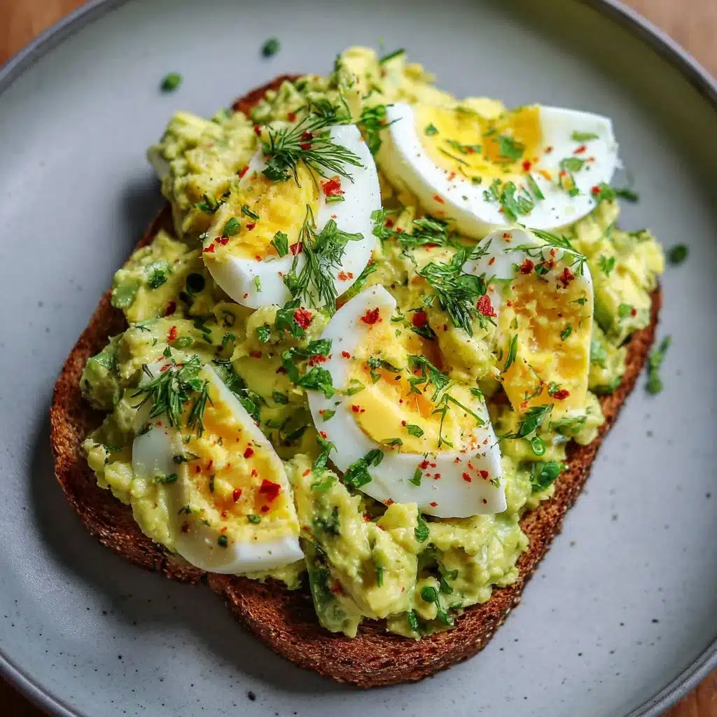 Mediterranean avocado egg salad with fresh herbs and lemon dressing