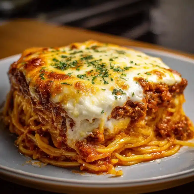 Spaghetti Pie with Ricotta, Meat Sauce, and Mozzarella Recipe 2 Spaghetti Pie with Ricotta, Meat Sauce, and Mozzarella Recipe