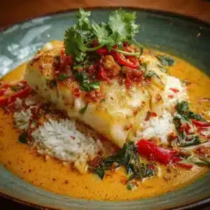 Tropical Grouper with Spicy Coconut served in a bowl