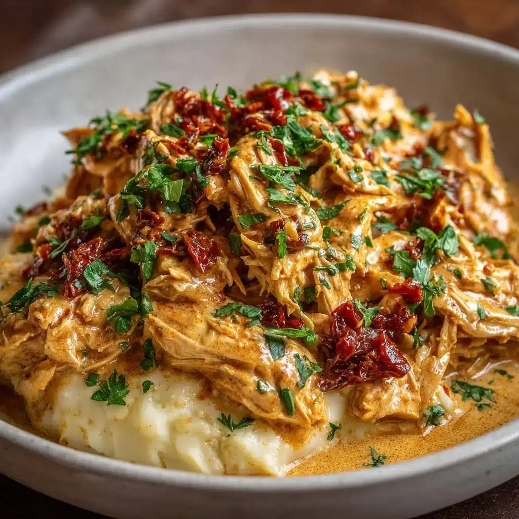 Delicious creamy crockpot Marry Me Chicken recipe with herbs and spices.