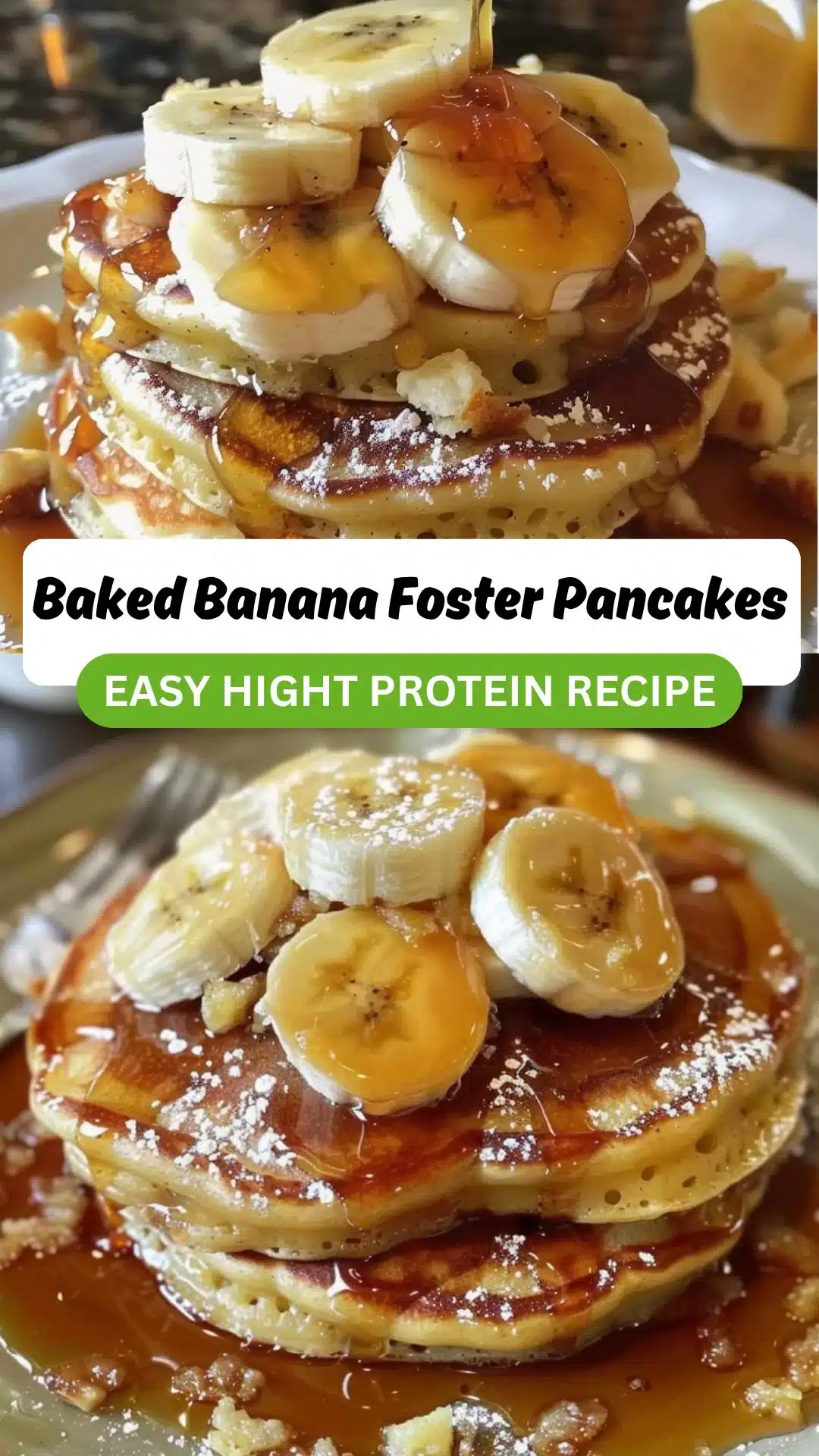 Baked Banana Foster Pancakes