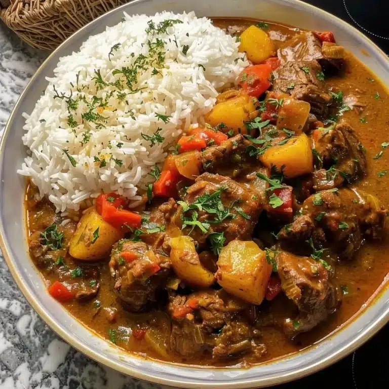 Caribbean-Style Beef Stew with Rice 2 Caribbean-Style Beef Stew with Rice