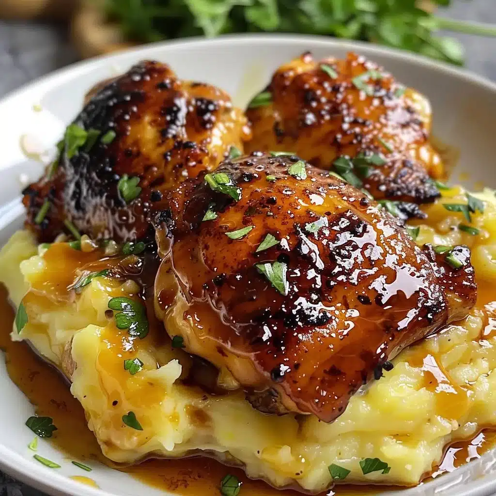 Chipotle Honey Chicken Thighs paired with Smoked Gouda Mashed Potatoes