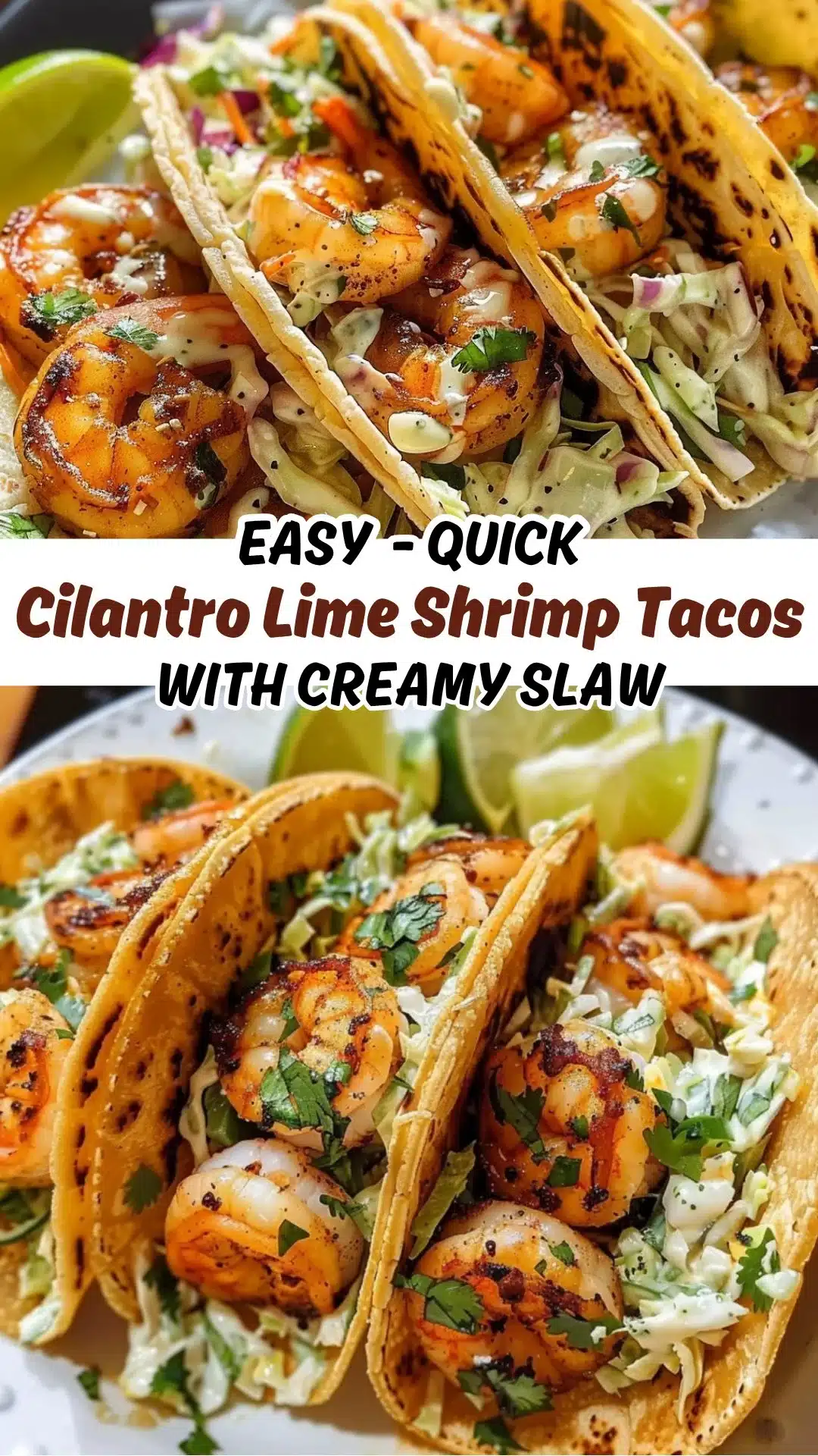 Cilantro Lime Shrimp Tacos with Creamy Slaw 2 Cilantro Lime Shrimp Tacos with Creamy Slaw