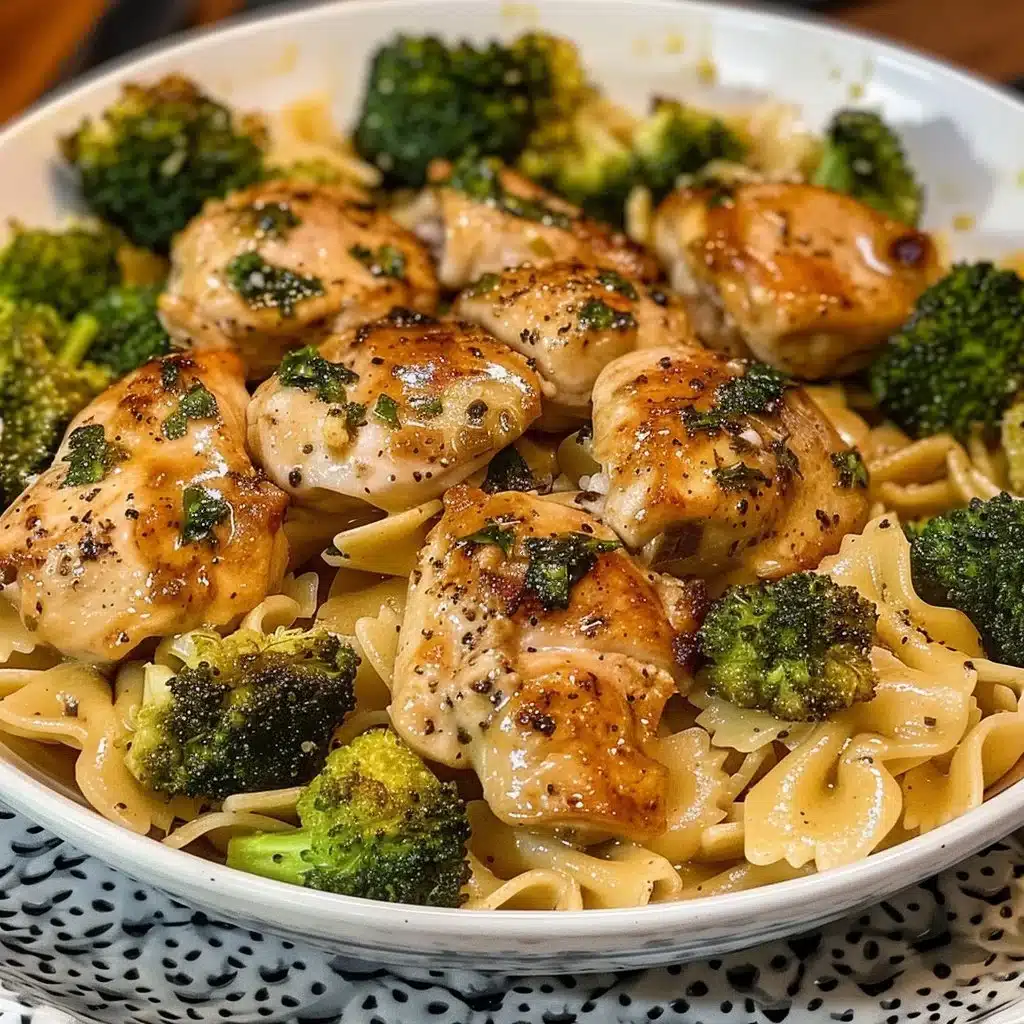 Cowboy Butter Lemon Bowtie Chicken with Broccoli
