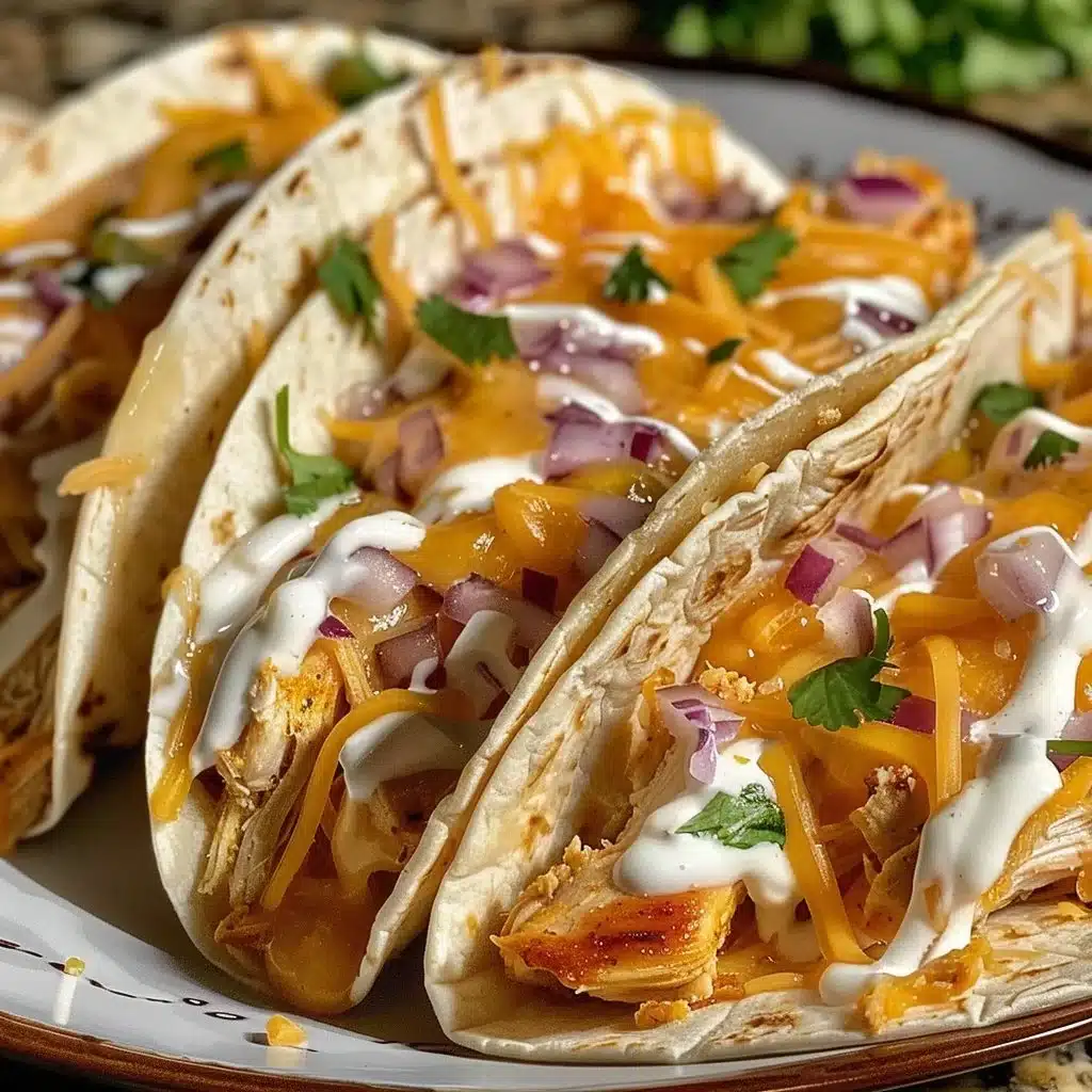 Creamy Cheddar Ranch Chicken Tacos