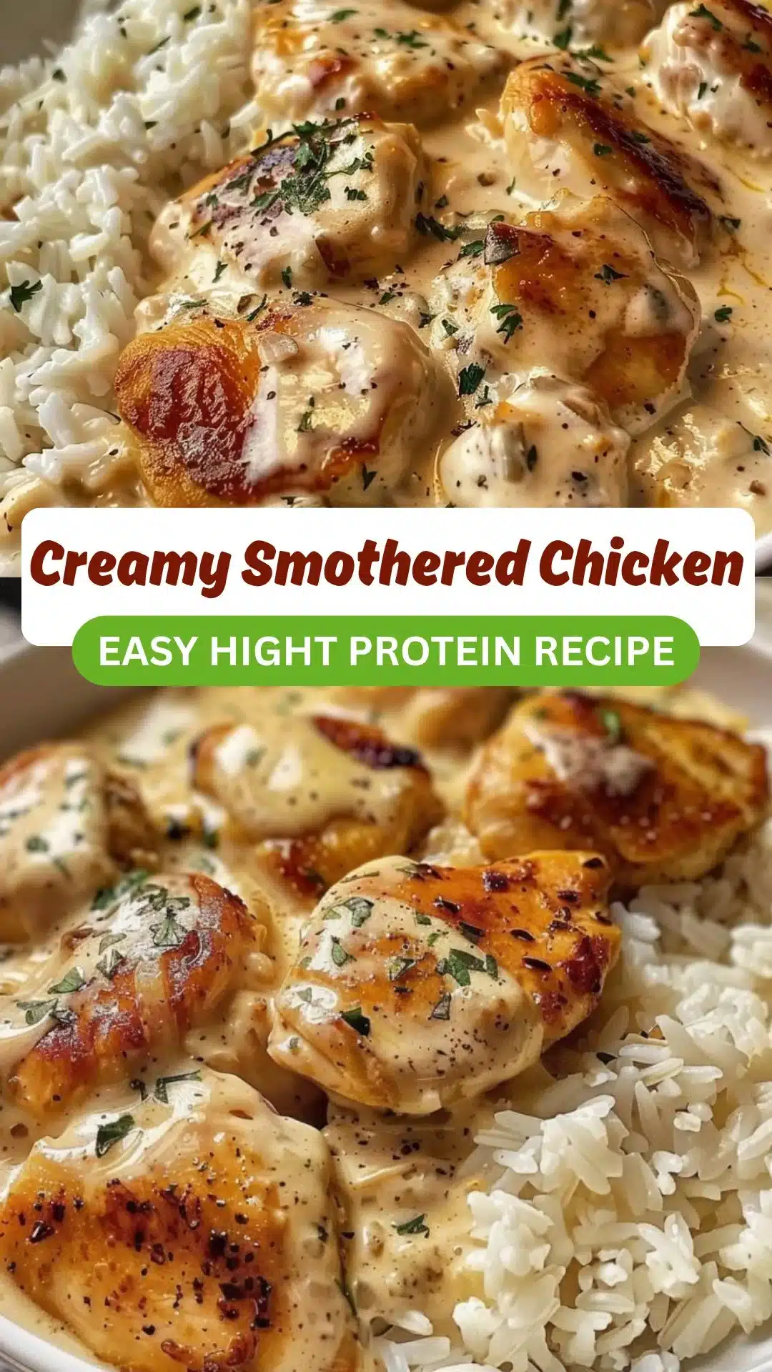 Creamy Smothered Chicken and Rice 2 Creamy Smothered Chicken and Rice