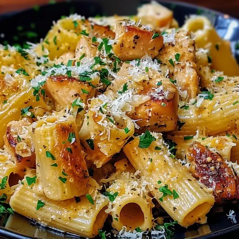 Garlic Butter Chicken with Rigatoni and Parmesan