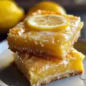 Glazed Lemon Blondie Bars 3 Delicious glazed lemon blondie bars topped with a citrus glaze.