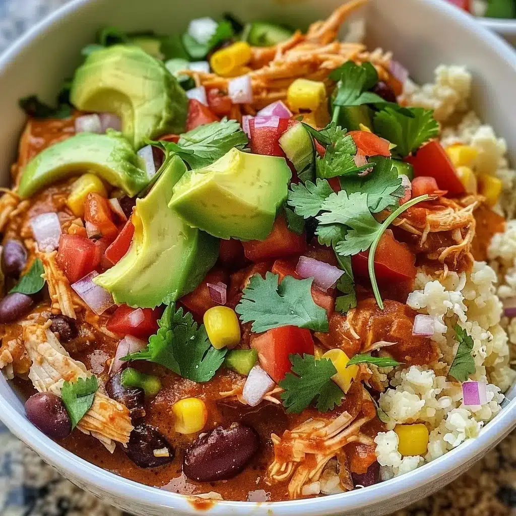 Healthy Chicken Enchilada Bowls with Cauliflower Rice