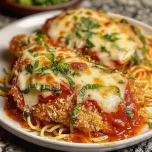 Healthy Parmesan Chicken recipe with crispy texture and rich flavor.