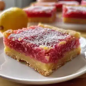 Deliciously vibrant Hibiscus Lemon Bars with a perfect citrus tartness
