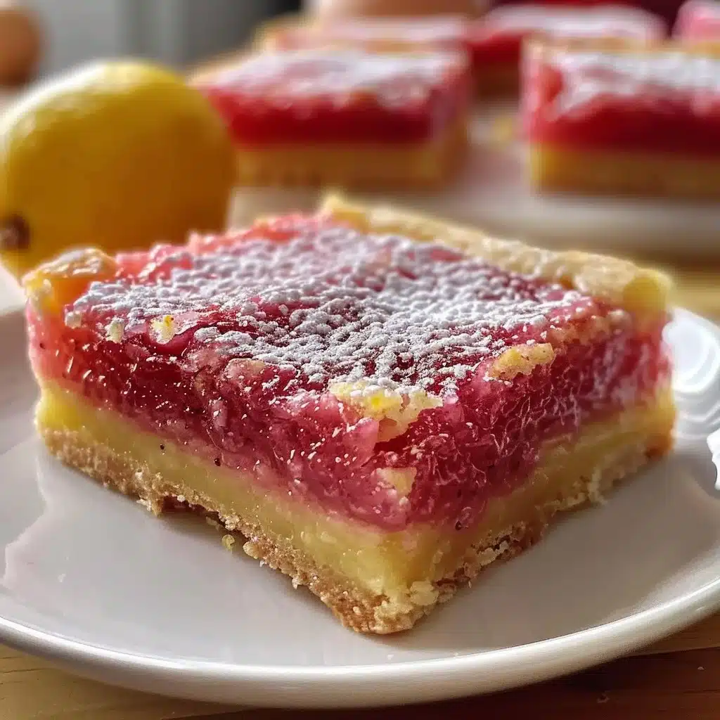 Deliciously vibrant Hibiscus Lemon Bars with a perfect citrus tartness