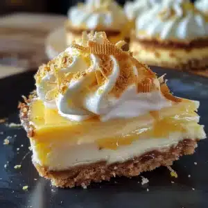 Delicious lemon meringue cheesecakes topped with fluffy meringue