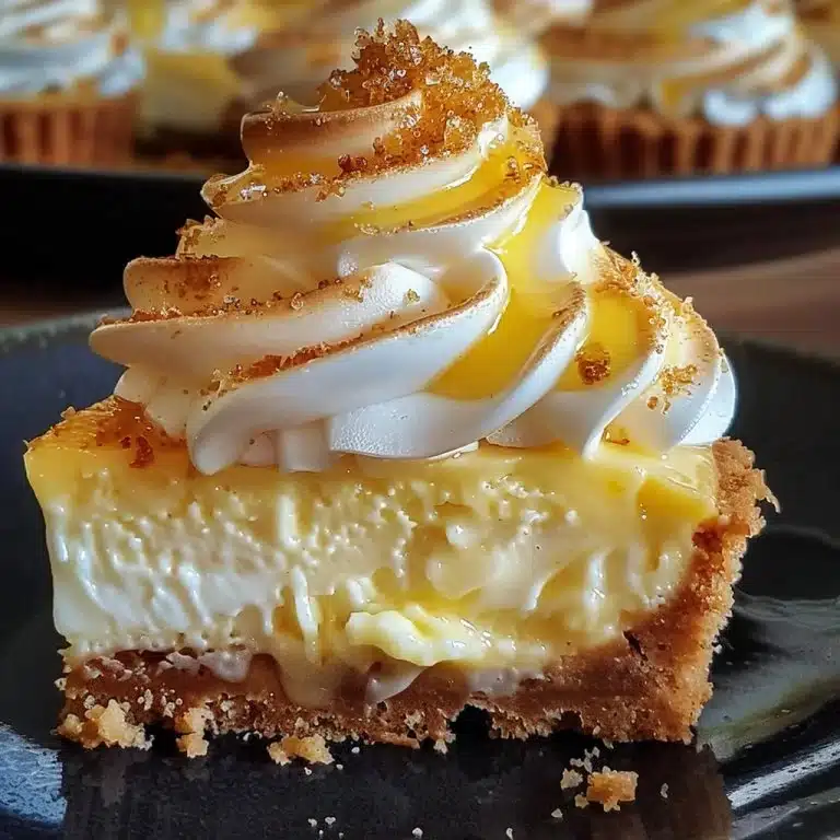 Indulge in Zesty Lemon Meringue Cheesecakes Today