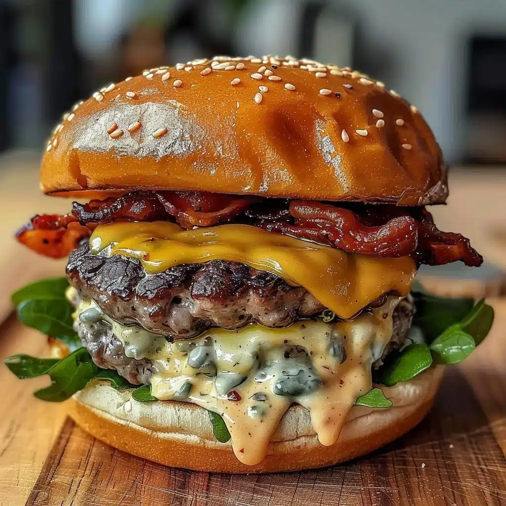 Juicy smash burgers with creamy baconnaise served on a grill plate