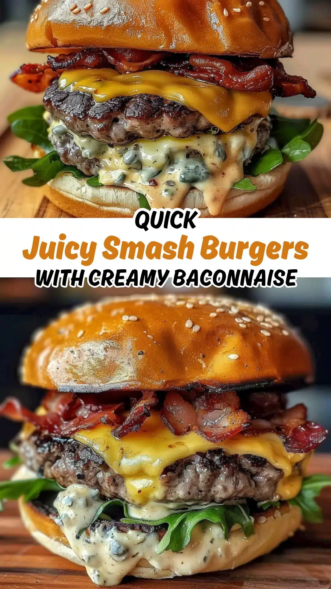 Juicy Smash Burgers with Creamy Baconnaise